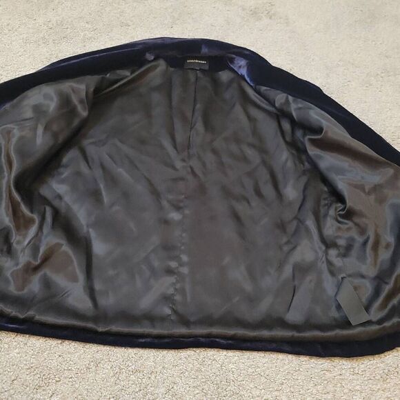 E8htdreams Women's Silk Velvet Navy Blazer Size S - Picture 7 of 9